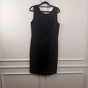 Preview Collection Black Sleeveless Sheath Dress Rayon Linen Blend Size 8 5671
